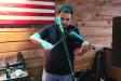 Guitarist Chris Sajadi, here on fiddle, is the man of many instruments for The Mercury Agenda.